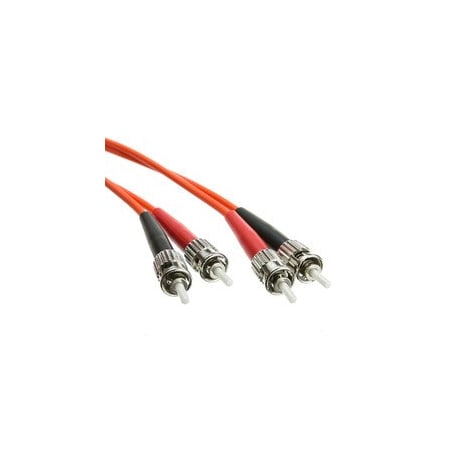 Cable Wholesale ST/UPC OM1 Duplex 2.0mm Fiber Optic Patch Cord, OFNR, Multimode 62.5/125, Orange Jacket, STST-11110